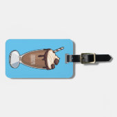 チョコレートミルクシェイク漫画イラストレーション ラゲッジタグ (正面横)