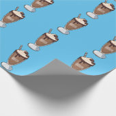 チョコレートミルクシェイク漫画イラストレーション ラッピングペーパー (角)