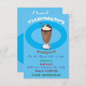 チョコレートミルクシェイク漫画イラストレーション 招待状 (正面/裏面)