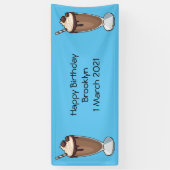 チョコレートミルクシェイク漫画イラストレーション 横断幕 (縦)