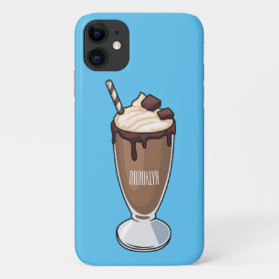 チョコレートミルクシェイク漫画イラストレーション iPhone 11 ケース