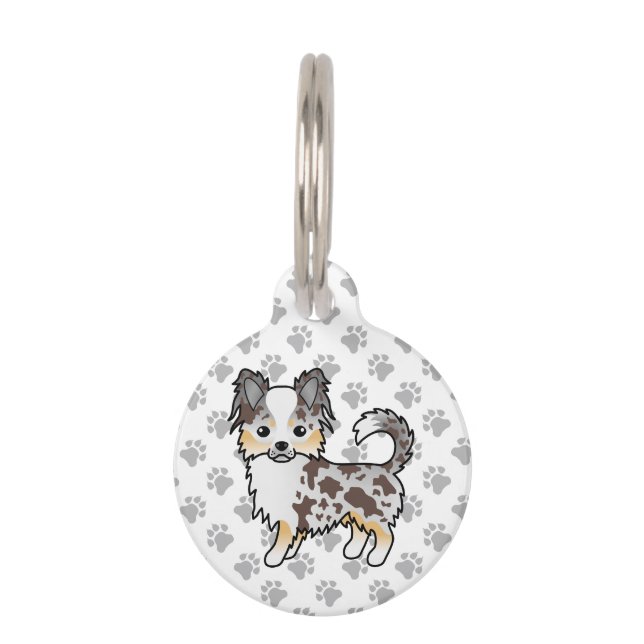 チョコレートメルルロングコートチワフアカートンドッグ ペット　ネームタグ (正面)