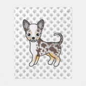 チョコレートメルレスムースコートチワフアホアドッグ&ポーズ フリースブランケット (正面)