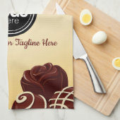 チョコレートモダン事業のパーソナライズ キッチンタオル (四つ折り)