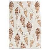 チョコレートモチャアイスクリームコーン誕生日 ミディアムペーパーバッグ (裏面)