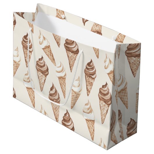 チョコレートモチャアイスクリームコーン誕生日 ラージペーパーバッグ (正面アングル)