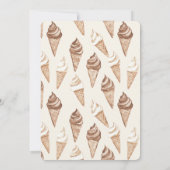 チョコレートモチャバニラアイスクリームコーン誕生日 招待状 (裏面)