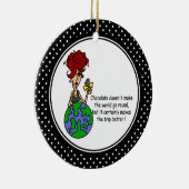 チョコレートユーモアおもしろいクリスマスオーナメント セラミックオーナメント (右)