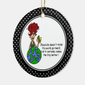 チョコレートユーモアおもしろいクリスマスオーナメント セラミックオーナメント (左)