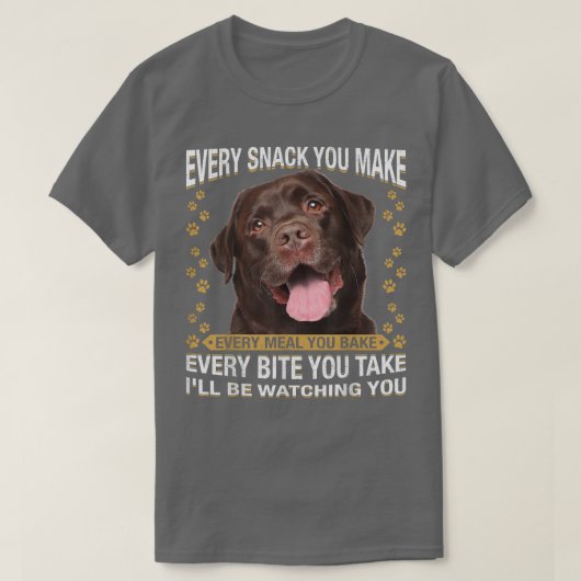 チョコレートラおもしろいボ犬のママが作るスナックごと Tシャツ (デザイン正面)