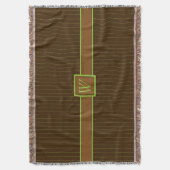 チョコレートライムPinstripesブランケット スローブランケット (正面縦)