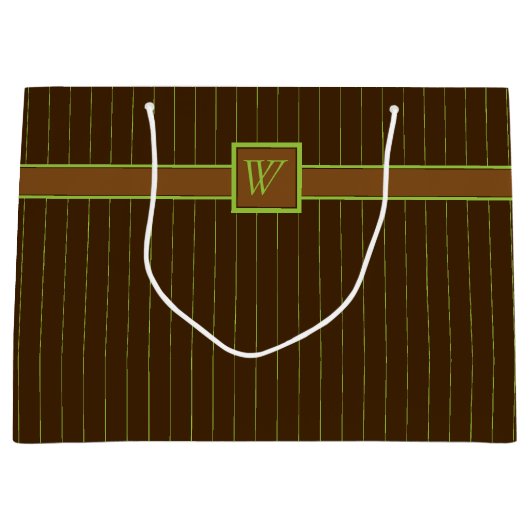 チョコレートライムPinstripes抱き枕 ラージペーパーバッグ (正面)