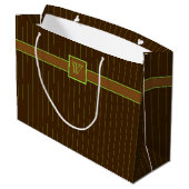 チョコレートライムPinstripes抱き枕 ラージペーパーバッグ (裏面アングル)