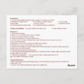 チョコレートラズベリーチーズケーキレシピカード ポストカード (裏面)