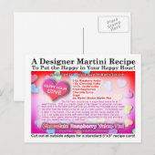 チョコレートラズベリーバレンタインマルティーニポストカード ポストカード (正面/裏面)