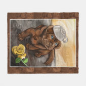 チョコレートラテの実験室 フリースブランケット (正面(横))