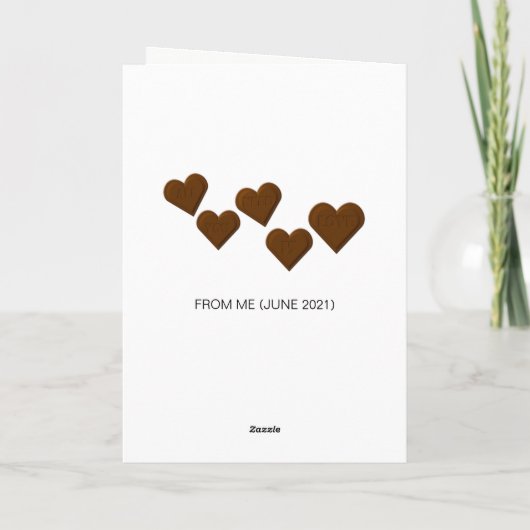 チョコレートラバーおもしろい誕生日 カード (裏面)