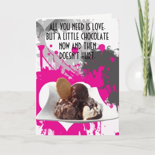 チョコレートラバーおもしろい誕生日 カード (正面)