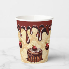 チョコレートラバーのパーティーカップ、チョコレートさくらんぼ 紙コップ