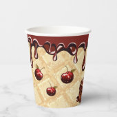 チョコレートラバーのパーティーカップ、チョコレートさくらんぼ 紙コップ (正面)
