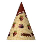 チョコレートラバーの紙ハット、チョコレートストロベリー パーティーハット (左)