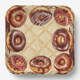 チョコレートラバーの紙プレートチョコレートドーナツ ペーパープレート