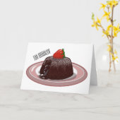 チョコレートラバーケーキ漫画イラストレーション カード (黄色い花)