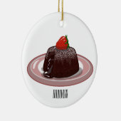 チョコレートラバーケーキ漫画イラストレーション セラミックオーナメント (右)