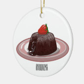 チョコレートラバーケーキ漫画イラストレーション セラミックオーナメント (左)