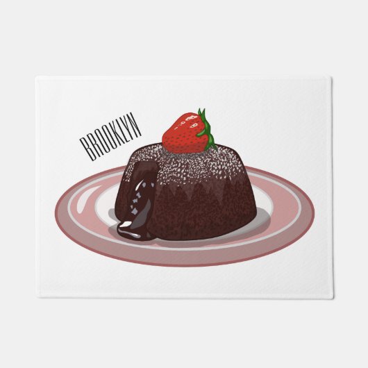 チョコレートラバーケーキ漫画イラストレーション ドアマット (正面)