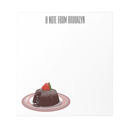 チョコレートラバーケーキ漫画イラストレーション ノートパッド (正面)