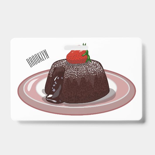 チョコレートラバーケーキ漫画イラストレーション バッジ (正面)