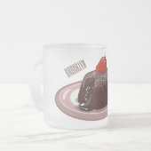 チョコレートラバーケーキ漫画イラストレーション フロストグラスマグカップ (正面左)