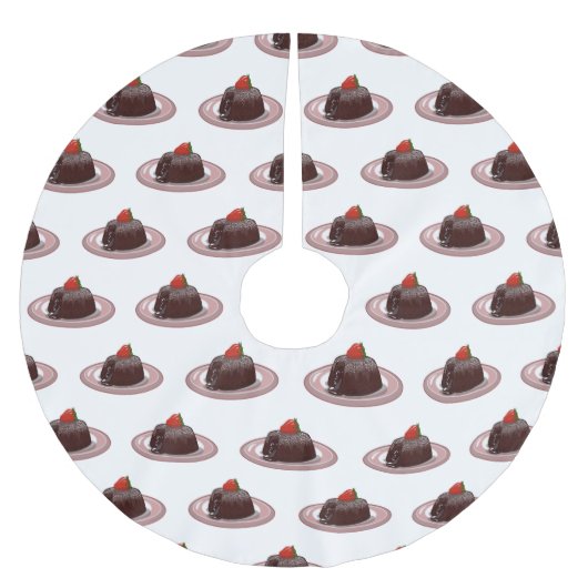 チョコレートラバーケーキ漫画イラストレーション ブラッシュドポリエステルツリースカート (正面)