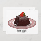 チョコレートラバーケーキ漫画イラストレーション ポストカード (正面/裏面)