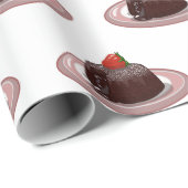 チョコレートラバーケーキ漫画イラストレーション ラッピングペーパー (ロールコーナー)