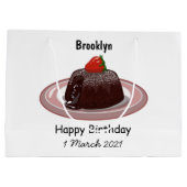 チョコレートラバーケーキ漫画イラストレーション ラージペーパーバッグ (裏面)