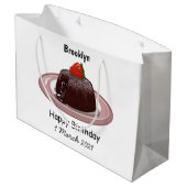 チョコレートラバーケーキ漫画イラストレーション ラージペーパーバッグ (裏面アングル)