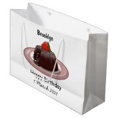 チョコレートラバーケーキ漫画イラストレーション ラージペーパーバッグ (正面アングル)