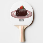 チョコレートラバーケーキ漫画イラストレーション 卓球ラケット (裏面)