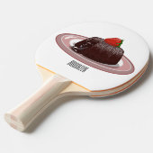 チョコレートラバーケーキ漫画イラストレーション 卓球ラケット (正面アングル)