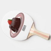 チョコレートラバーケーキ漫画イラストレーション 卓球ラケット (横)