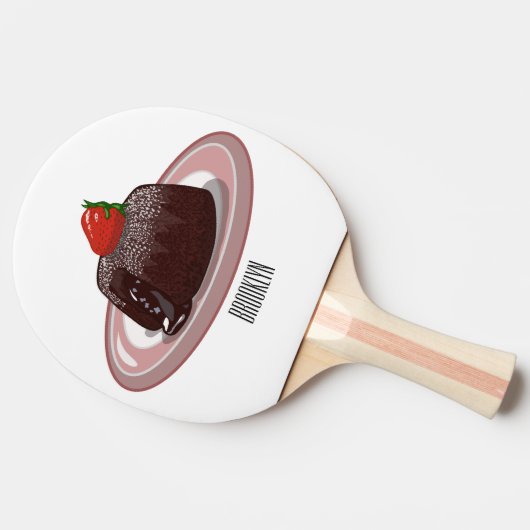チョコレートラバーケーキ漫画イラストレーション 卓球ラケット (横)
