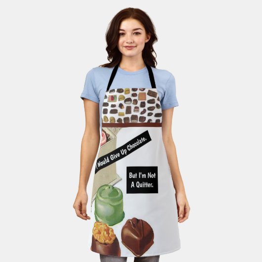 チョコレートラバーヴィンテージおもしろい皮肉 エプロン (着用した状態)