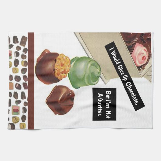 チョコレートラバーヴィンテージおもしろい皮肉 キッチンタオル (横)