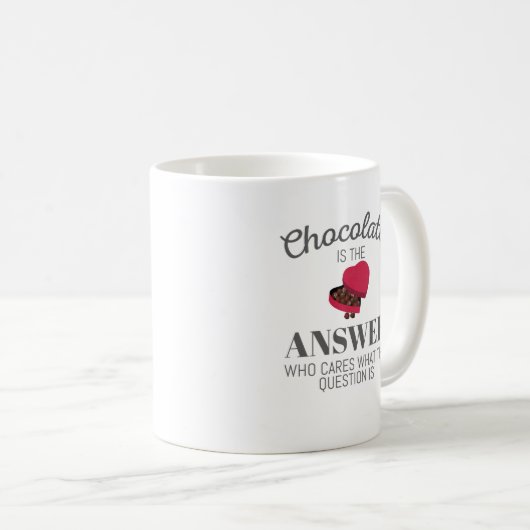 チョコレートラバー引用文ギフトチョコレートが答え コーヒーマグカップ (正面右)