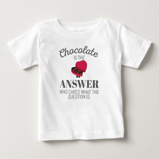 チョコレートラバー引用文ギフトチョコレートが答え ベビーTシャツ (正面)