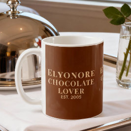 チョコレートラバー・クリームスクリプト 名前+設立年 コーヒーマグカップ