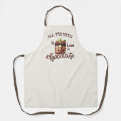 チョコレートラブベーキングケーキキッチン エプロン (正面)