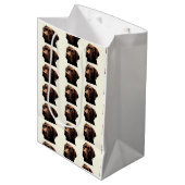 チョコレートラブラドルのギフトバッグ ミディアムペーパーバッグ (正面アングル)